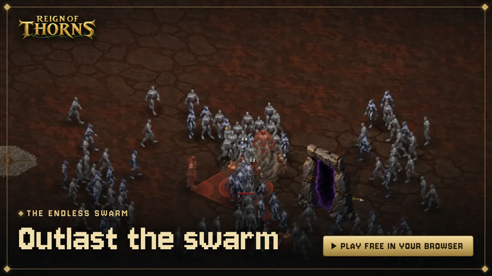 Outlast the swarm — The Endless Swarm closing its ring around Wren at the bottom of the descent