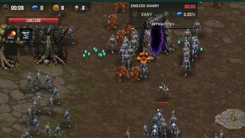 The Endless Swarm closing in while a Phoenix burns through the horde